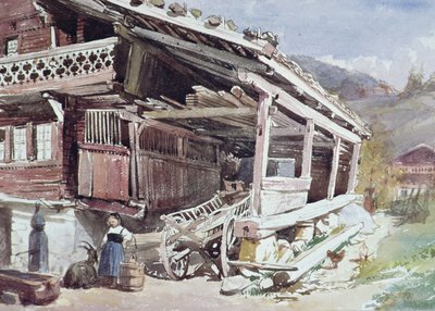 Chalet und Bauernhof im Berner Oberland von William Collingwood